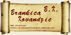Brankica Kovandžić vizit kartica